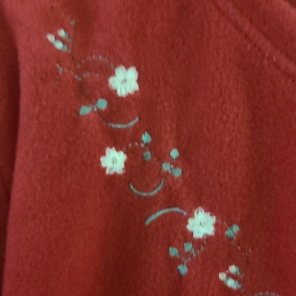 Large Basic Editions Red Fleece Cardigan/Lightweight Jacket - Picture 4 of 7